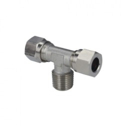 Тройник краен с врязващ пръстен NPT месинг